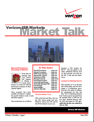 Verizon ISP Markets Market Talk publication