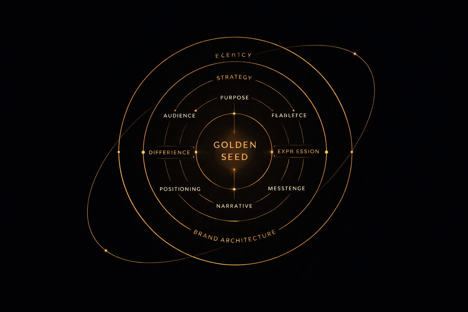 Golden Seed Process diagram — six concentric layers from seed to activation