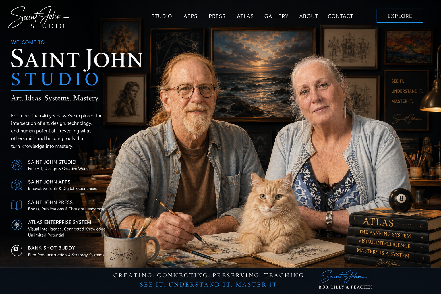 Bob and Lilly Saint John at the studio