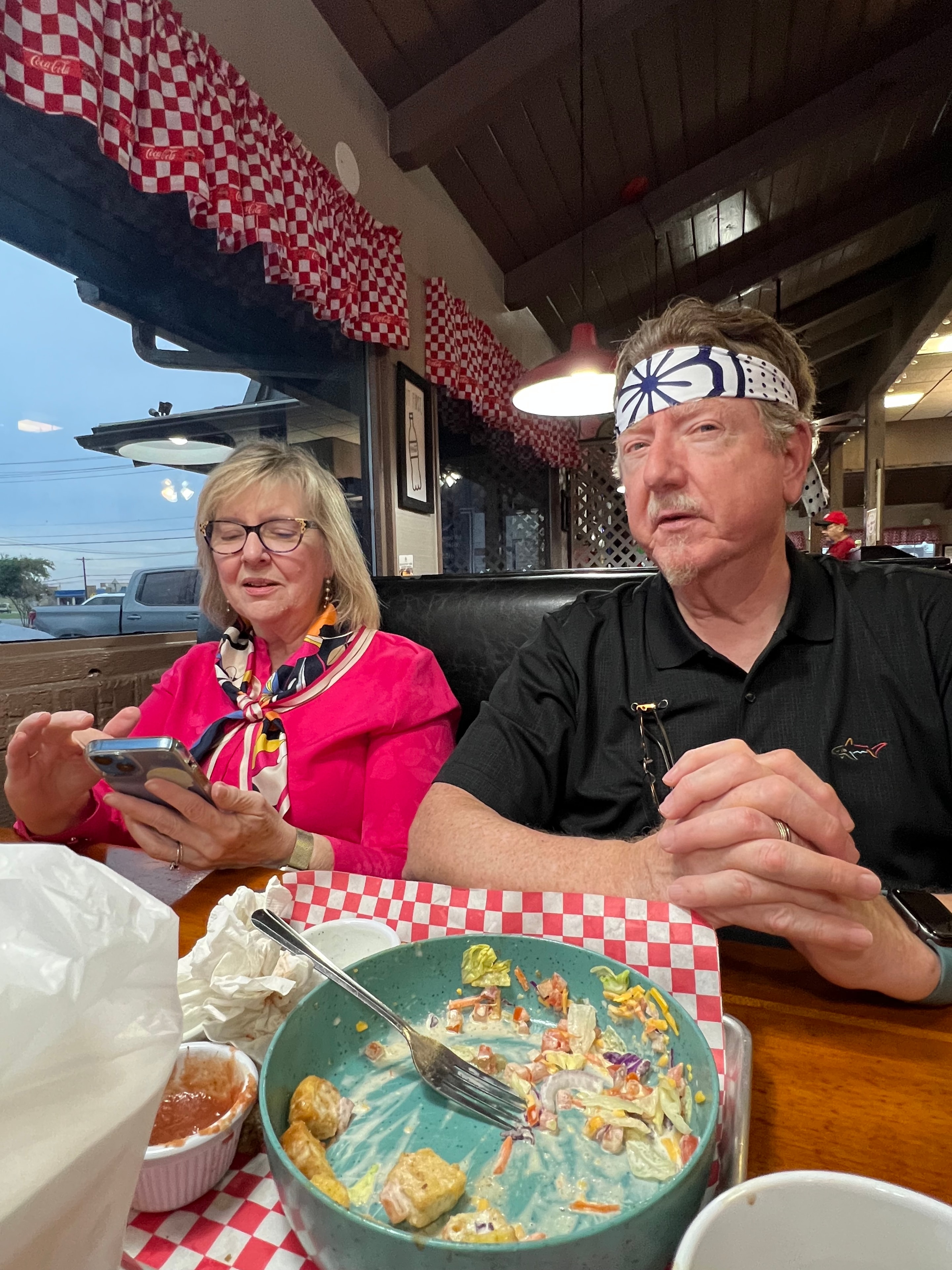 Family dining together
