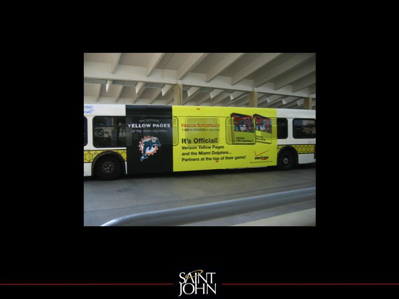 Verizon Yellow Pages Miami Dolphins transit advertising