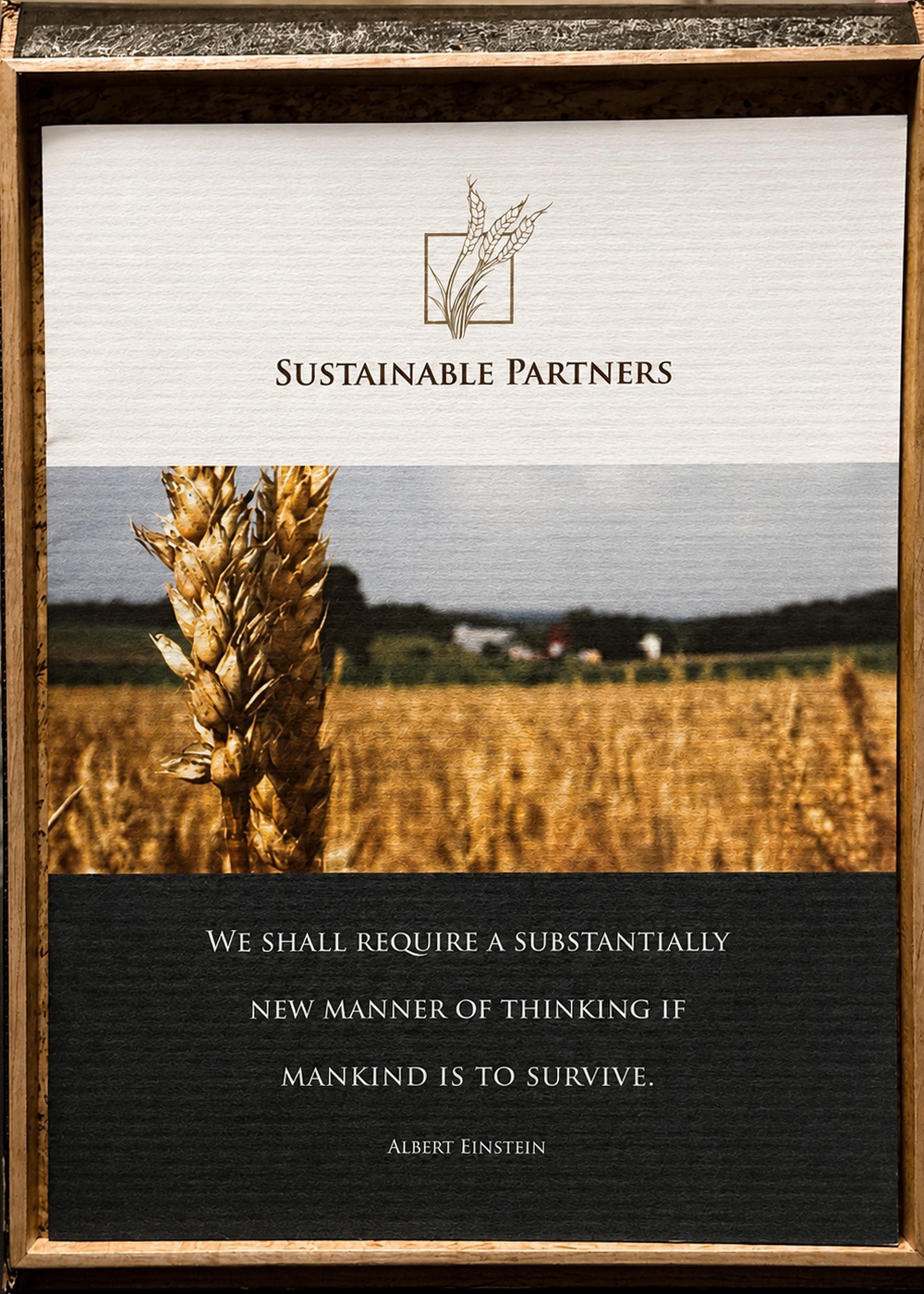 Sustainable Partners handmade presentation box, front view